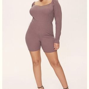 Plus Size Forever 21 Shirred Rib-Knit Romper